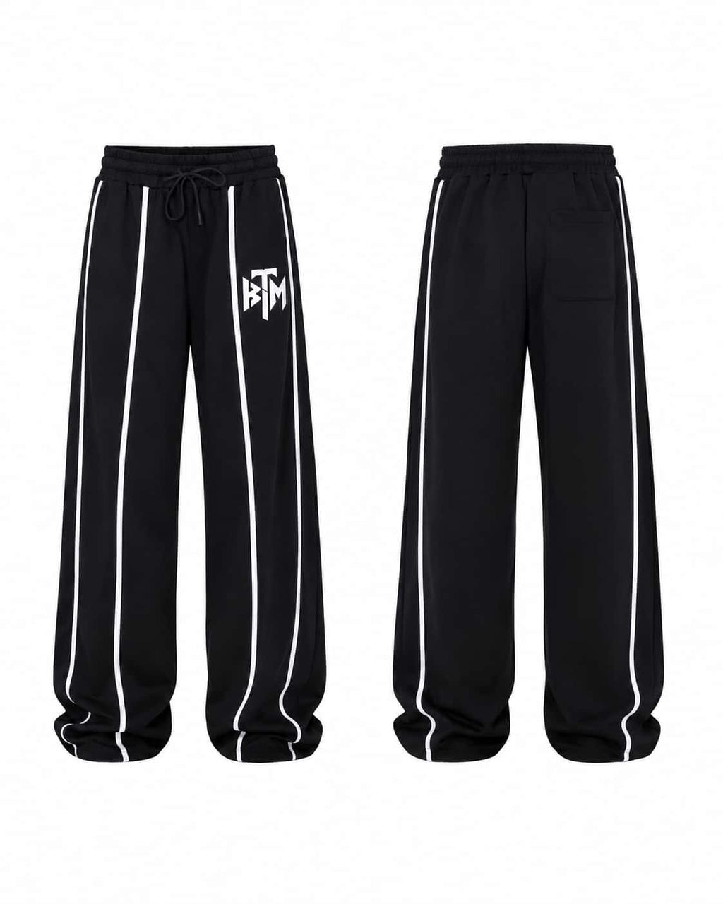 BLACK WIDE LEG SWEATPANTS