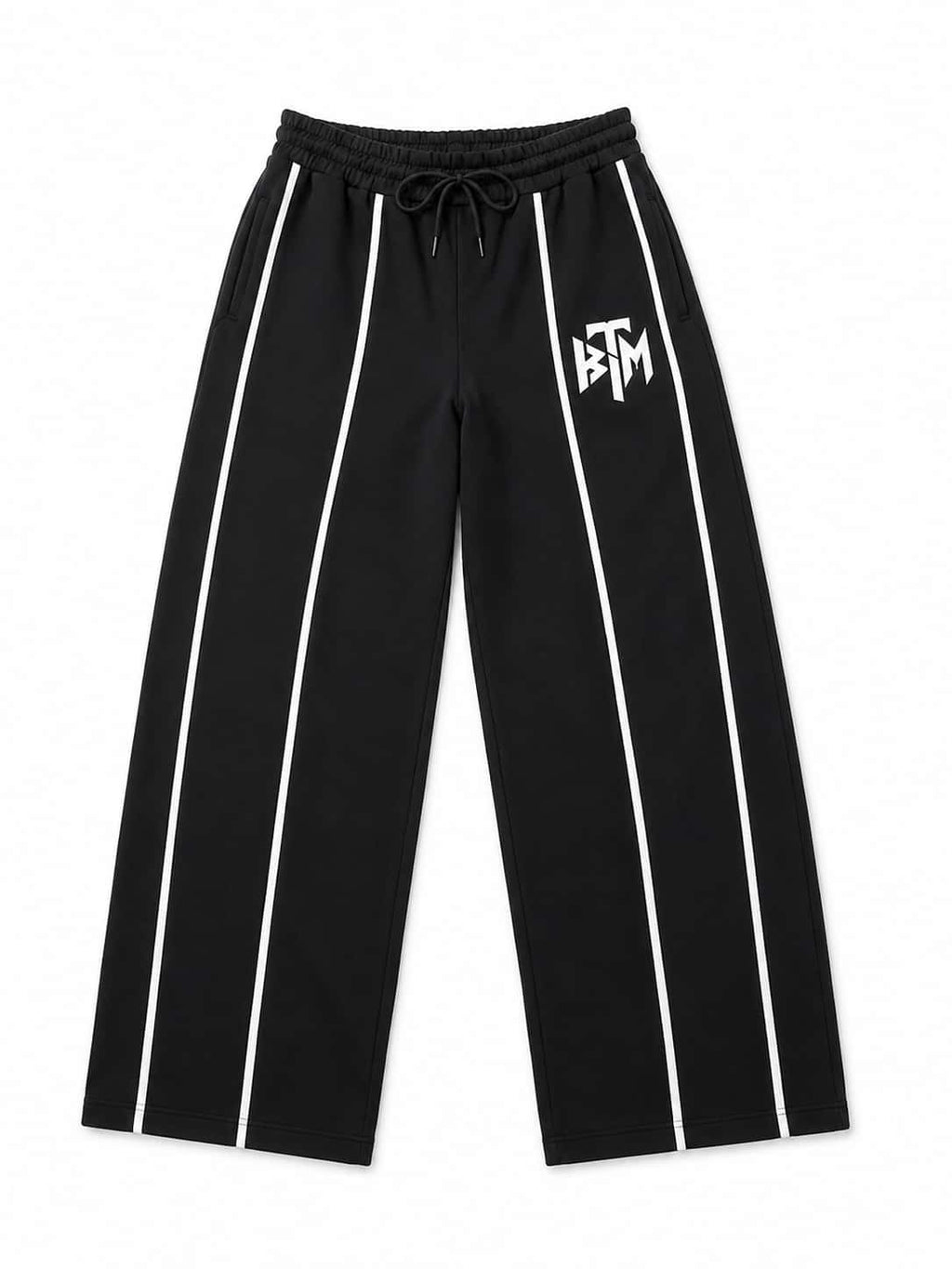 BLACK WIDE LEG SWEATPANTS