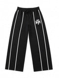 BLACK WIDE LEG SWEATPANTS