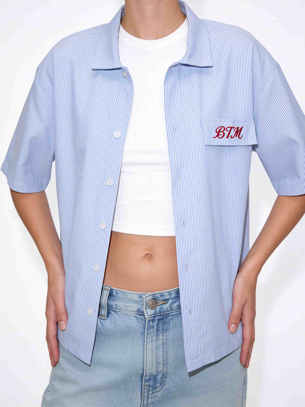 Short sleeve stripe shirt