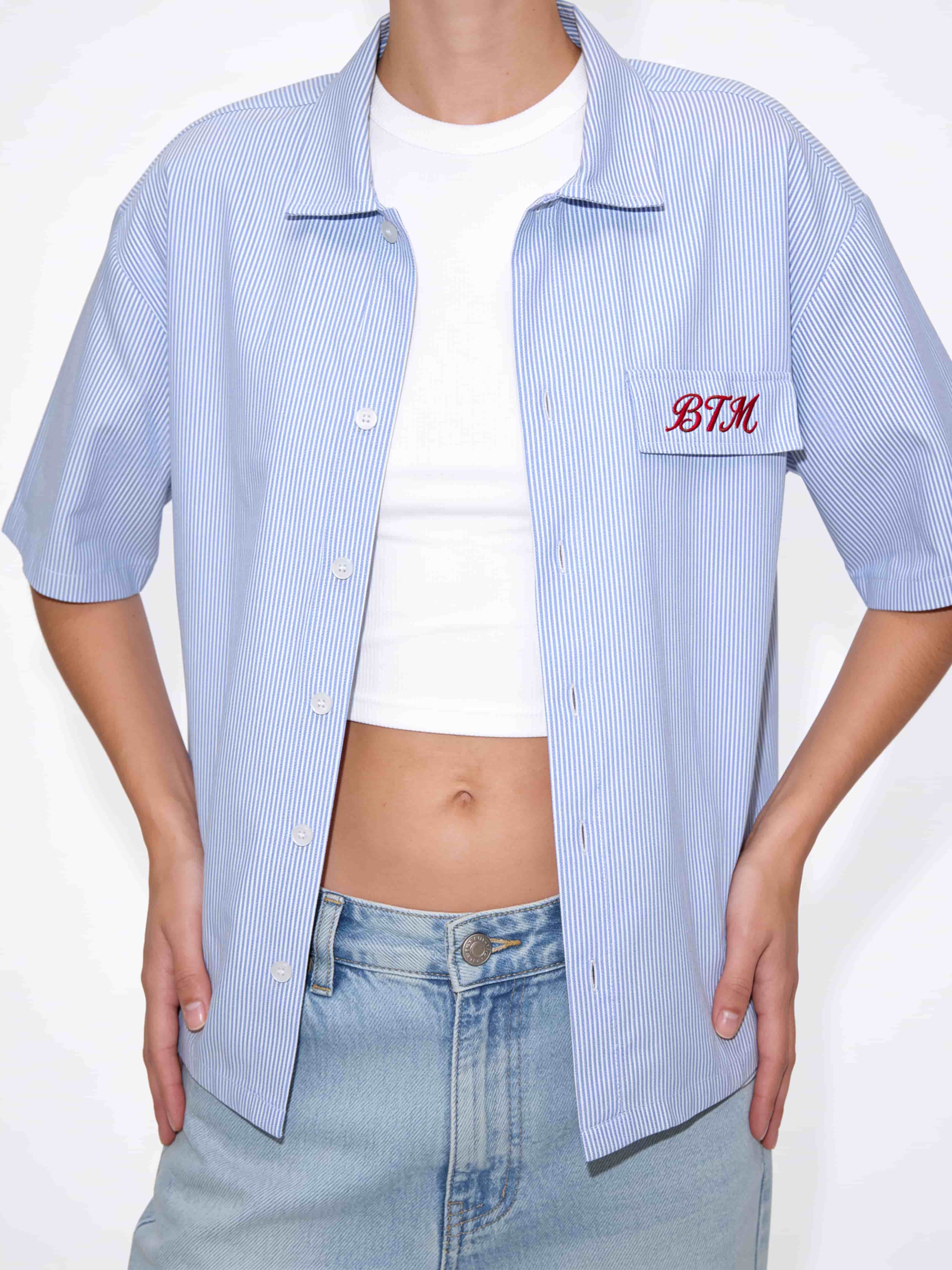 Short sleeve stripe shirt