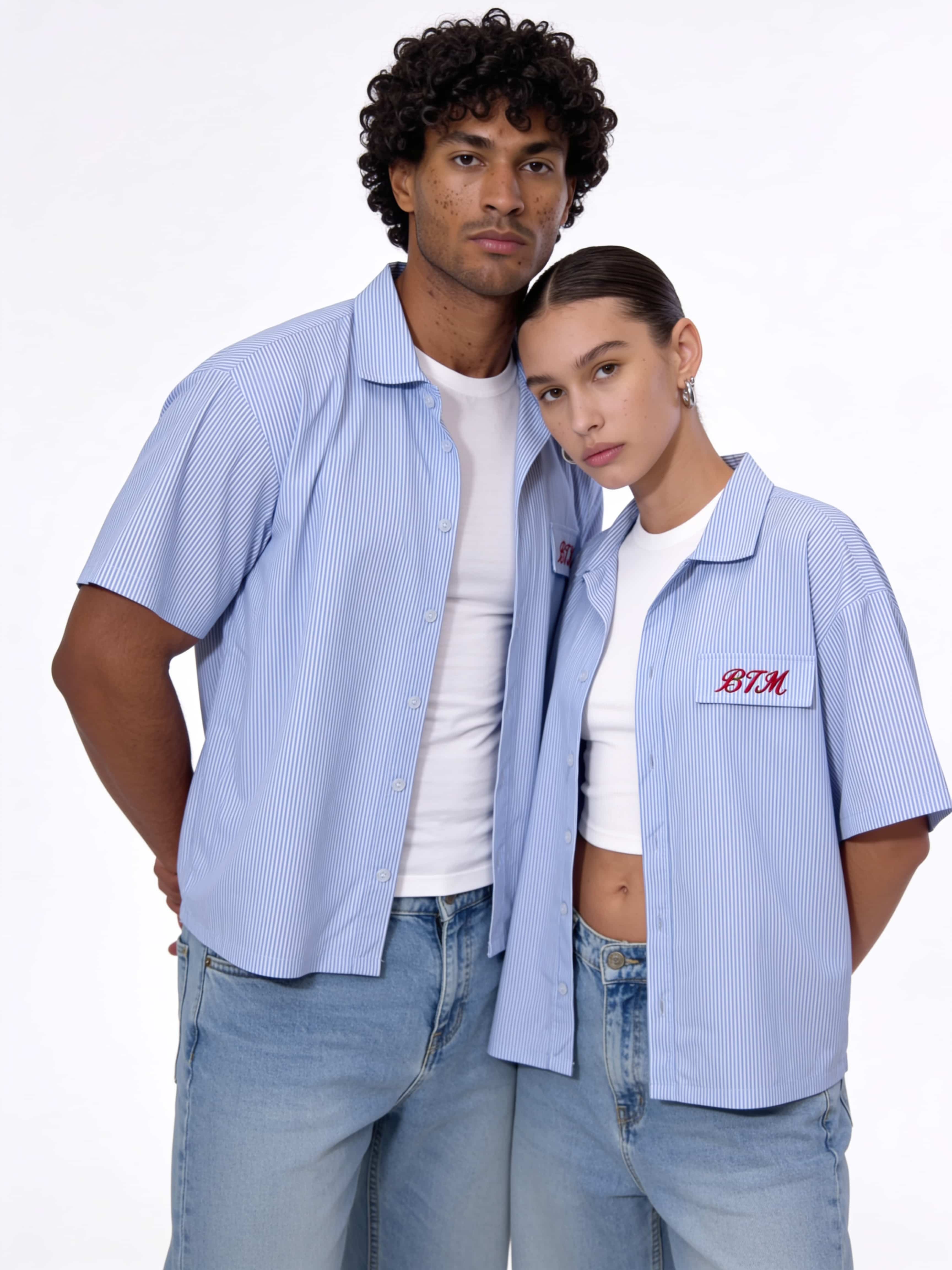 Short sleeve stripe shirt