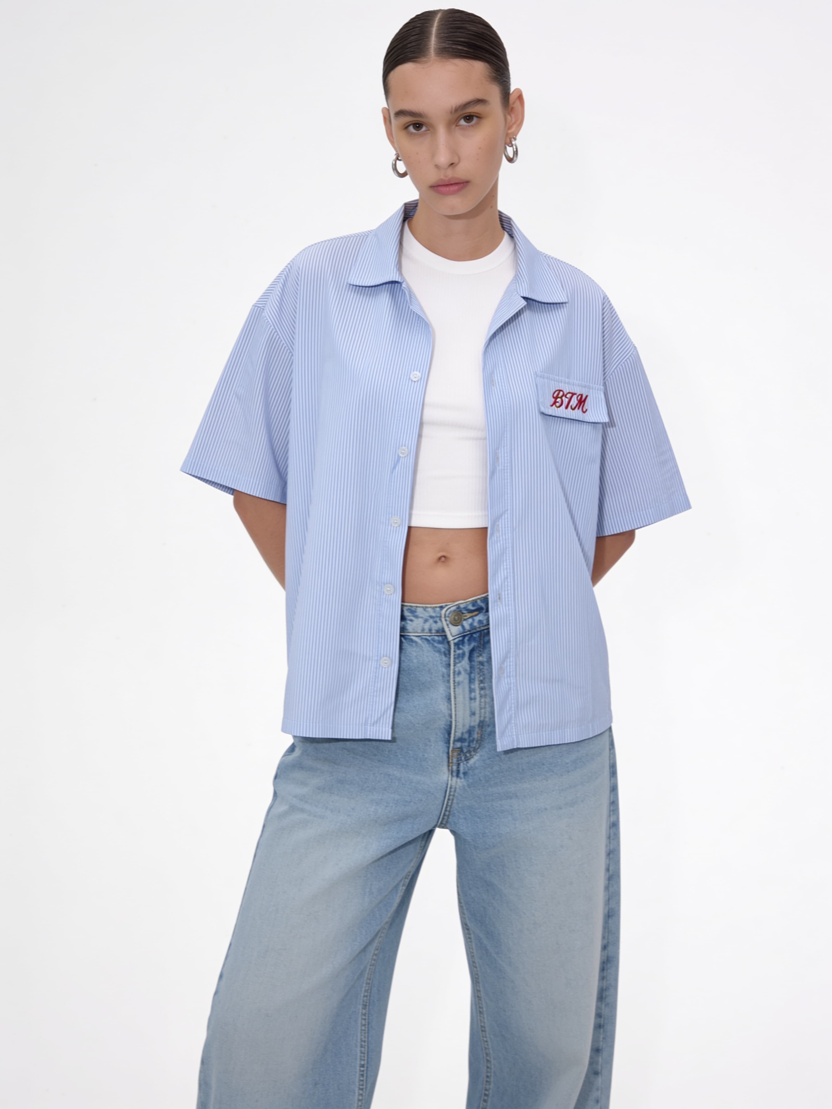 Short sleeve stripe shirt